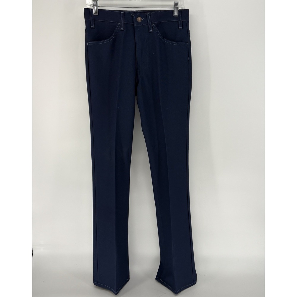 New VTG 70s Levis Saddle Man Jeans Western‎ Cowboy Polyester Pleated Pants 30X34